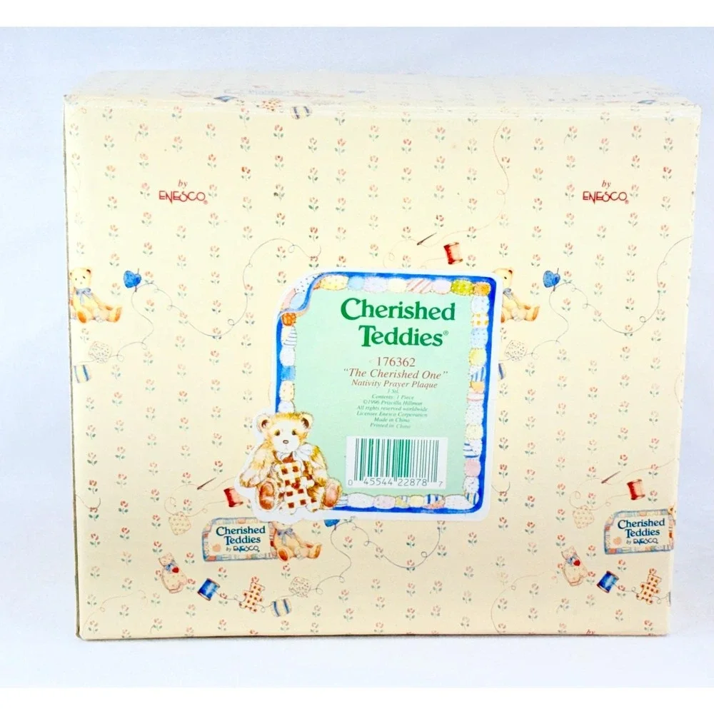 Vtg 1996 Cherished Teddies The Cherished One NATIVITY‎ PRAYER PLAQUE #176362 COA